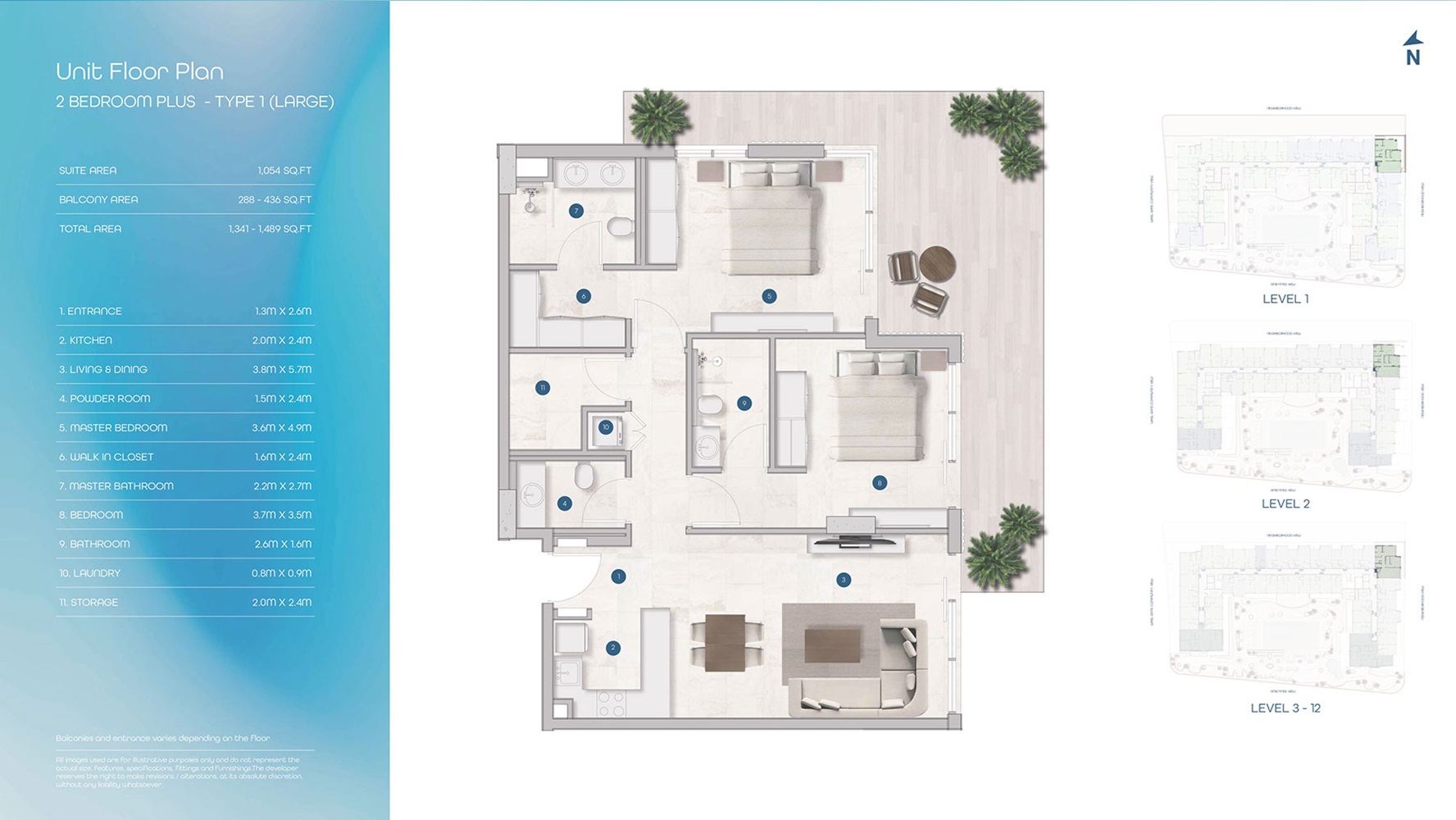 Centurion Sola Residences 2 Beds Layout