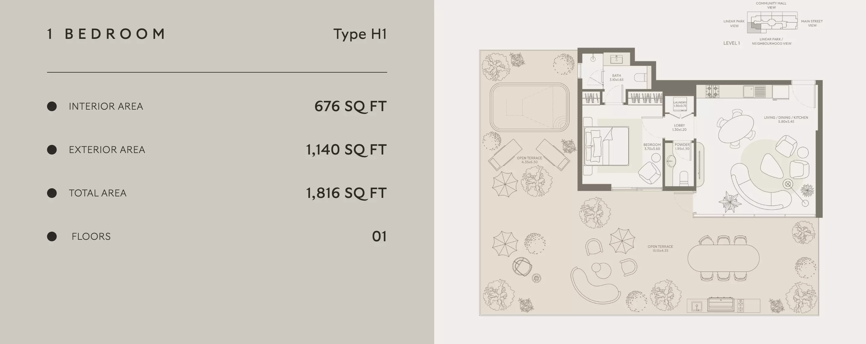 2 Beds 1816 Sq. Ft. Apartment in Chaimaa Symphony