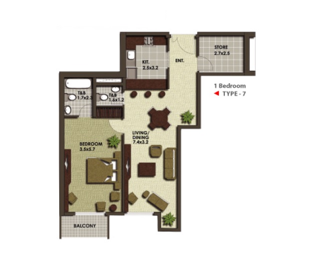 Chapal The Destiny 1 Bed Layout