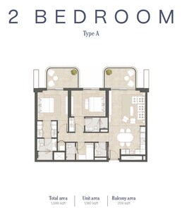 2 Beds 1389 Sq. Ft. Apartment in City Hyde Residences