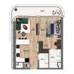 City View Velos Residence 1 Bed Layout