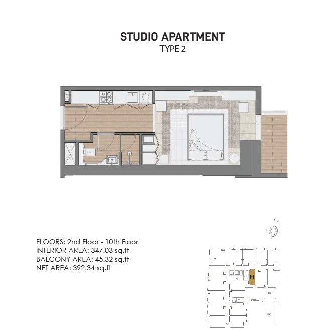 Condor Concept 7 Residences Studio Layout