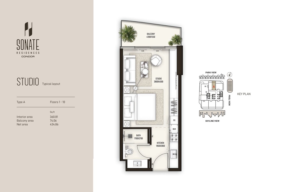 435 Sq. Ft. Studio in Condor Sonate Residences