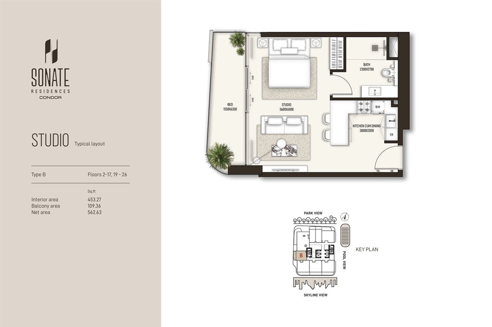 562 Sq. Ft. Studio in Condor Sonate Residences