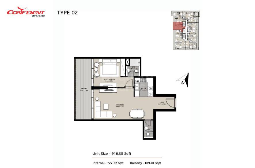 Confident Lancaster 1 Bed Layout