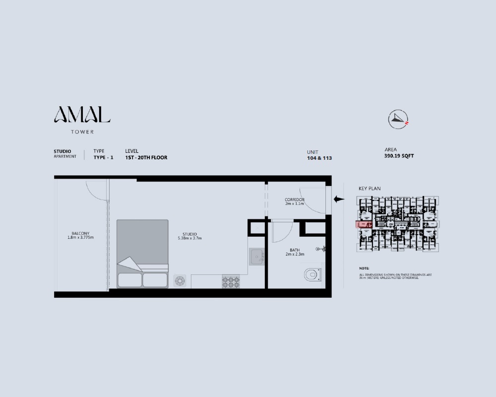 Consolidated Amal Tower Studio Layout