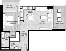 1 Bed 807 Sq. Ft. Apartment in Continental Marina Living
