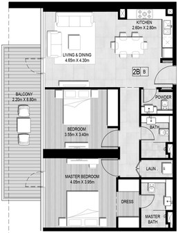 2 Beds 1206 Sq. Ft. Apartment in Continental Marina Living