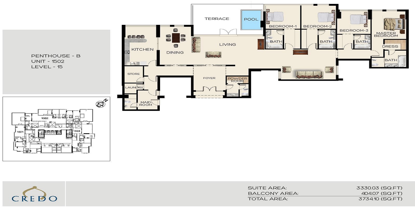Credo Mon Reve 4 Beds Layout