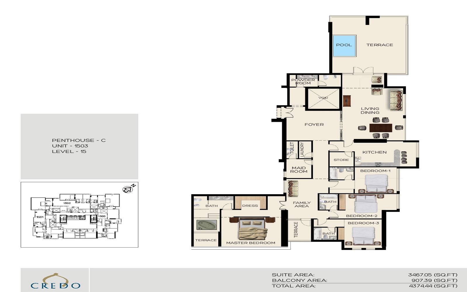 Credo Mon Reve 4 Beds Layout