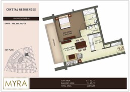 1 Bed 668 Sq. Ft. Apartment in Crystal Residence Apartments