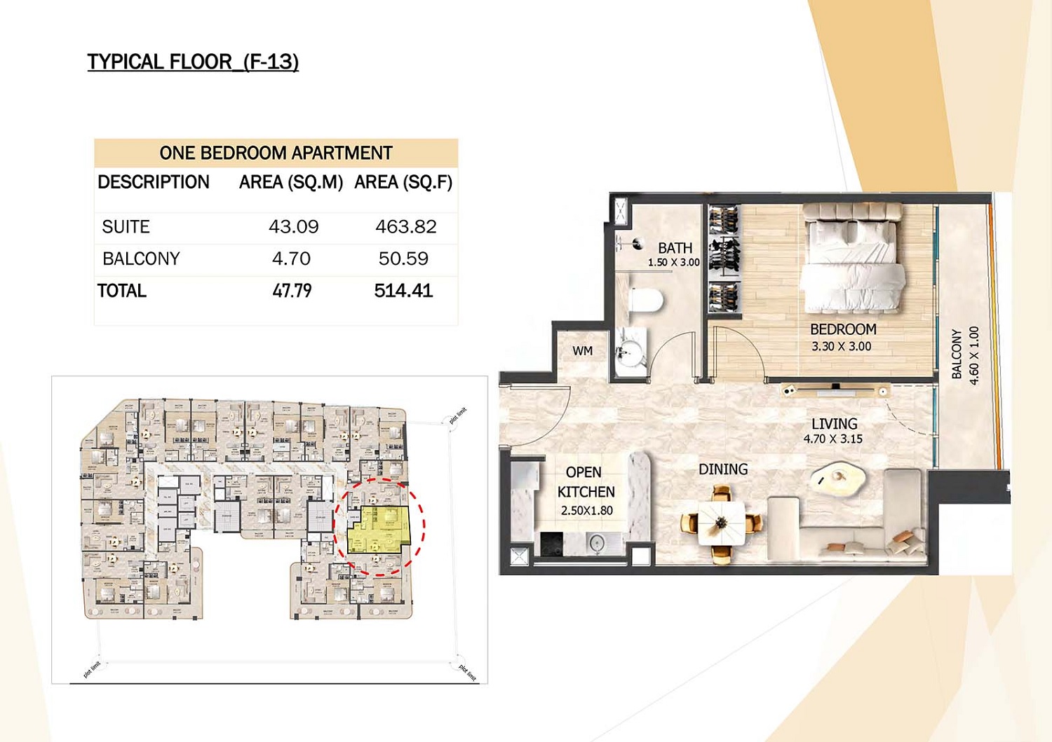 1 Bed 514 Sq. Ft. Apartment in VHS Crystal Tower