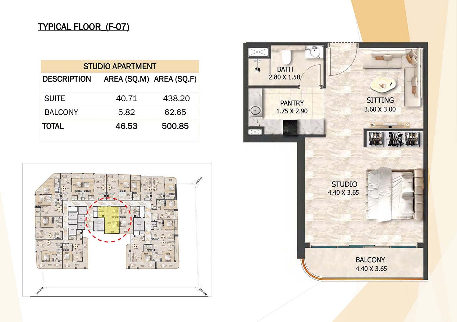 501 Sq. Ft. Studio in VHS Crystal Tower