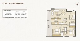 2 Beds 1298 Sq. Ft. Apartment in Dalmore Tower