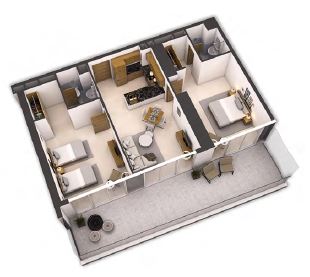 2 Beds 1326 Sq. Ft. Apartment in Damac Aykon Heights