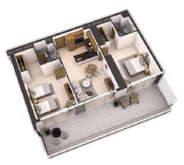 2 Beds 939 Sq. Ft. Apartment in Damac Aykon Heights