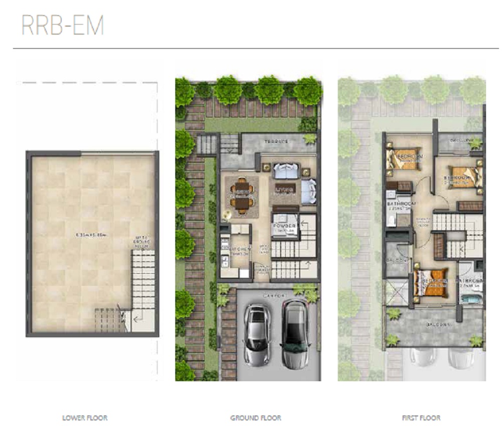 Damac Bait Al Aseel 3 Beds Layout