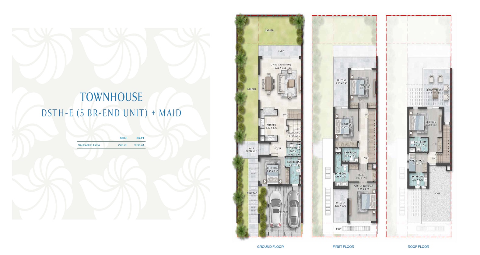 5 Beds 3158 Sq. Ft. Townhouse in Damac Barbados Villas