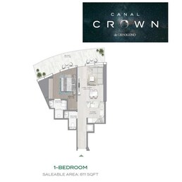 1 Bed 811 Sq. Ft. Apartment in Damac Canal Crown