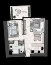 Damac Cavalli Tower 1 Bed Layout