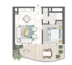 Damac Chic Tower 1 Bed Layout
