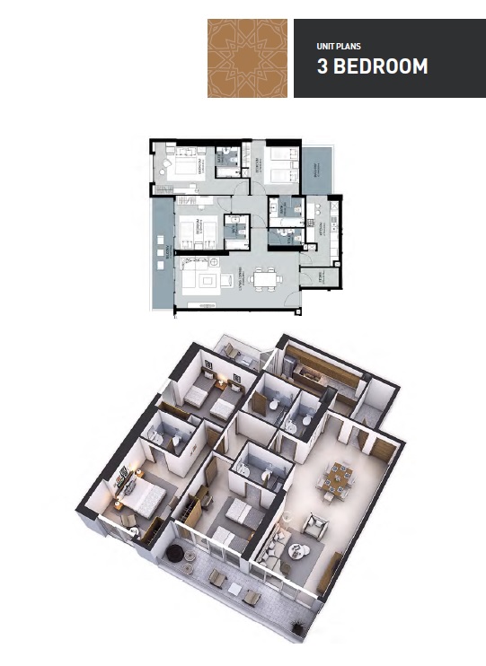 Damac Ghalia Constella 3 Beds Layout