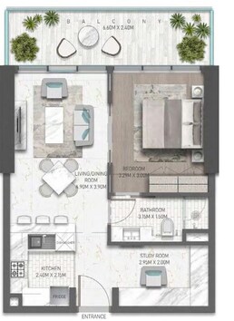 1 Bed 652 Sq. Ft. Apartment in Damac Golf Greens