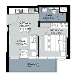1 Bed 435 Sq. Ft. Apartment in Damac Golf Vita