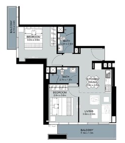 2 Beds 758 Sq. Ft. Apartment in Damac Golf Vita