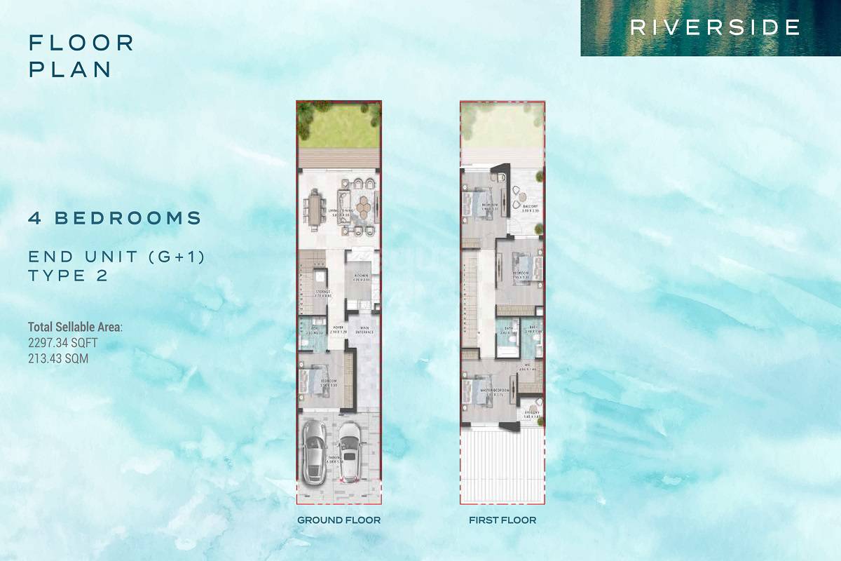 Damac Green Vein 4 Beds Layout