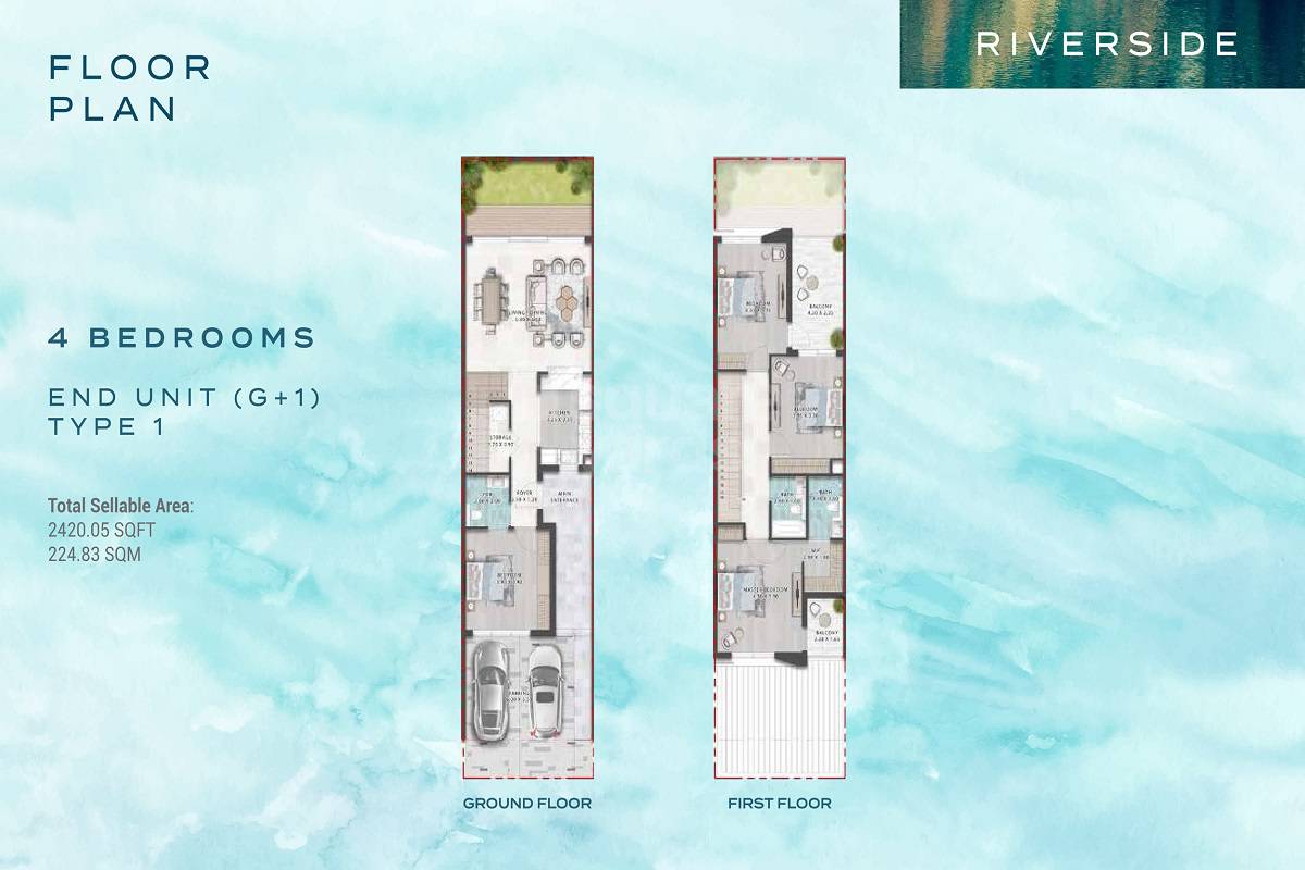 Damac Green Vein 4 Beds Layout