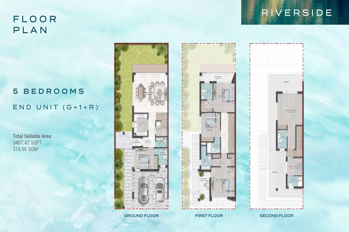 Damac Green Vein 5 Beds Layout