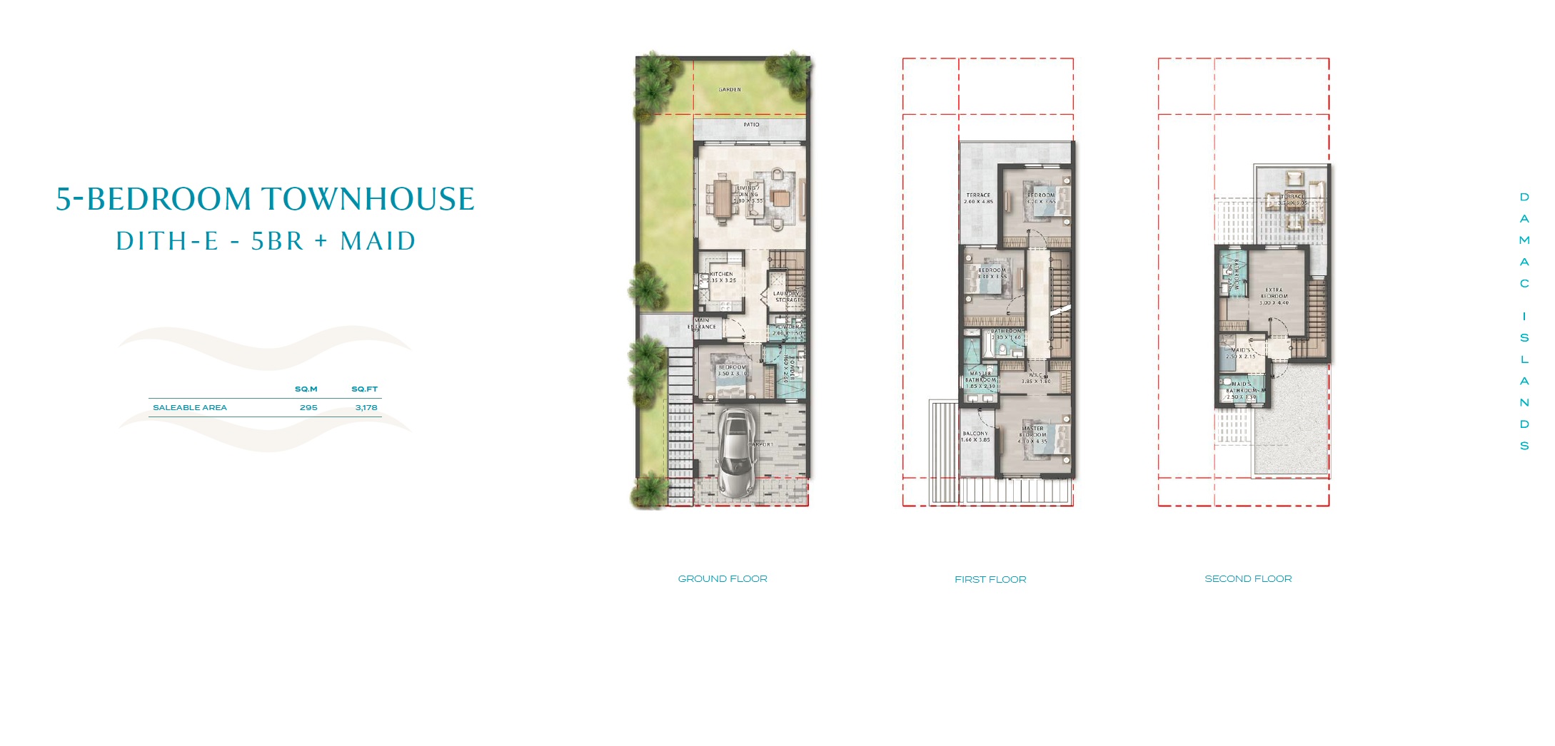 Damac Islands 5 Beds Layout