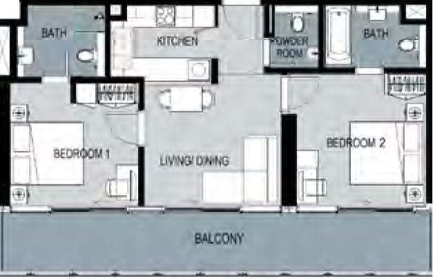 2 Beds 983 Sq. Ft. Apartment in Damac Merano