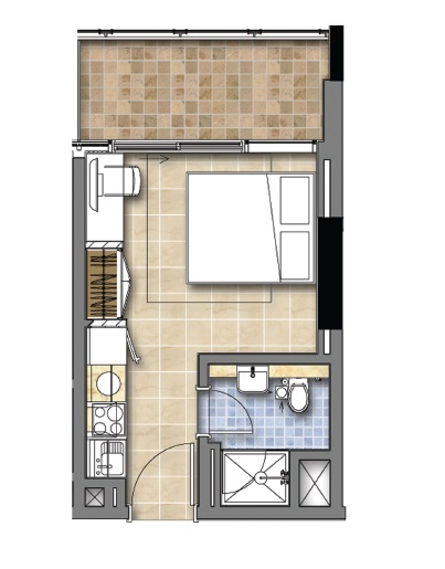 Damac Merano Tower Studio Layout