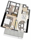 Damac Paramount Tower 1 Bed Layout