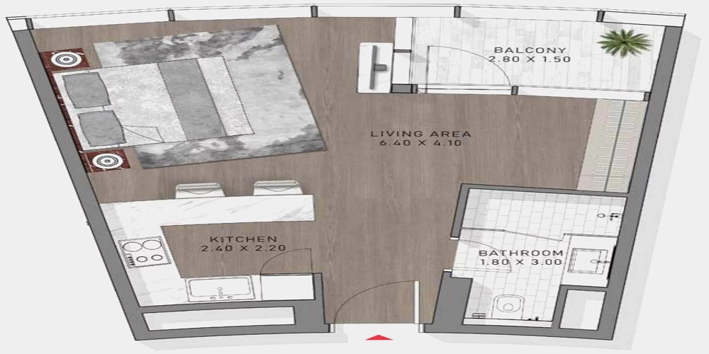 370 Sq. Ft. Studio in Damac Safa Two