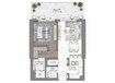 Damac Seacrest 1 Bed Layout