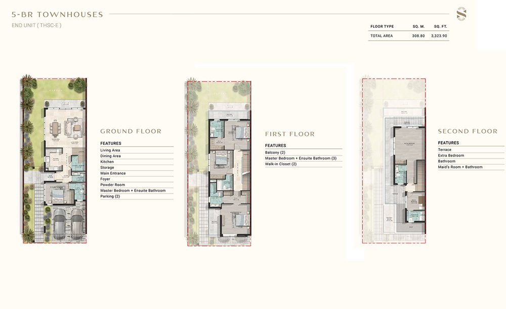 Damac Sun City 5 Beds Layout