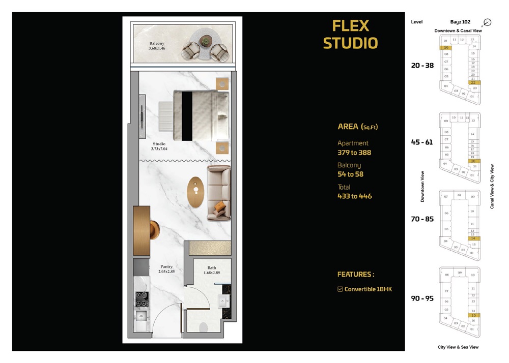 Danube Bayz 102 Studio Layout