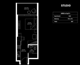 387 Sq. Ft. Studio in Danube Elitz 2