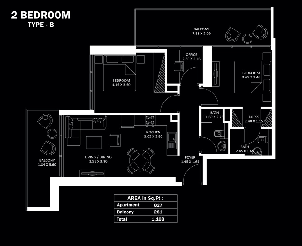 2 Beds 1108 Sq. Ft. Apartment in Danube Elitz 3