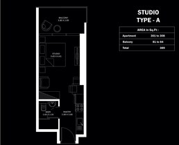 389 Sq. Ft. Studio in Danube Elitz 3