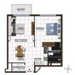 Danube Elz Residence 1 Bed Layout