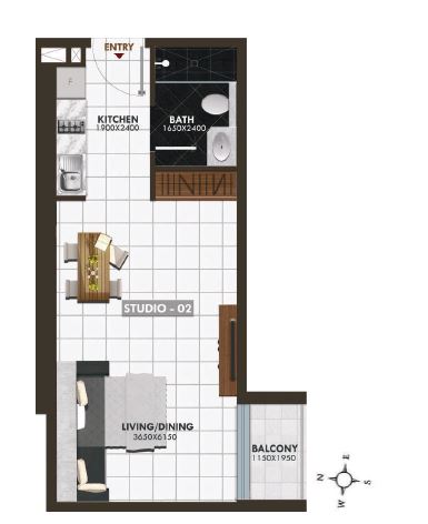 Danube Elz Residence Studio Layout
