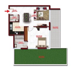 1 Bed 1119 Sq. Ft. Apartment in Danube Glitz 3