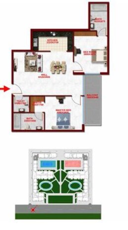 2 Beds 1136 Sq. Ft. Apartment in Danube Glitz 3