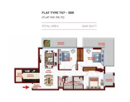 3 Beds 1646 Sq. Ft. Apartment in Danube Glitz