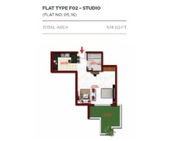 574 Sq. Ft. Studio in Danube Glitz