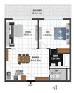 Danube Jewelz 1 Bed Layout